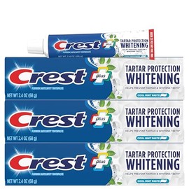 Crest- Dentífrico contra el sarro y anticavidad con flúor, pasta regular, 2.4 oz (Paquete de 3)