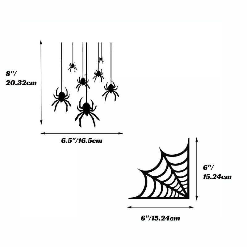 XTRAYXRAY Corner Spider Web Decal Sticker Spider Sticker Cobweb Spiders