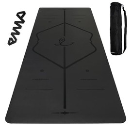 PULANTIYU Essentials Yoga Mat Fitness & Exercise Mat with Easy-Cinch Yoga Mat Carrier Strap and Yoga Bag, Non Slip Exercise Mat for Home Yoga, Pilates, Stretching, Floor & Fitness Workouts, Men and Women,72" x 24" x 2/5",Gray Black | PULANTIYU