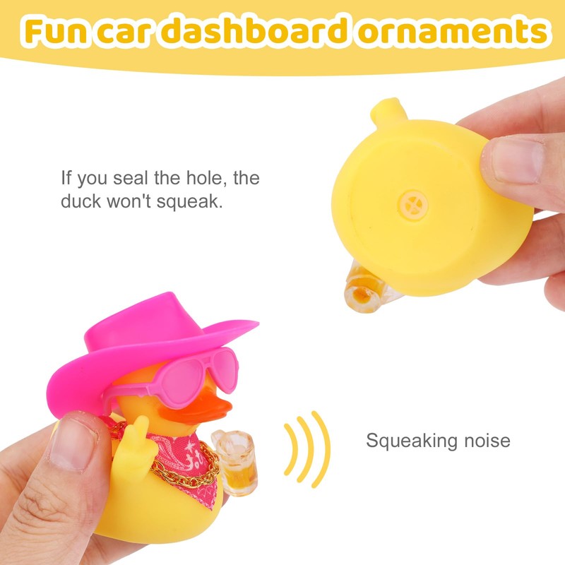 Fukaisu 2pcs Novelty Rubber Ducks, Cool Rubber Ducky with Sunglasses,