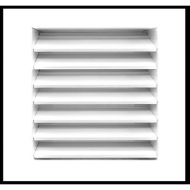 HVAC Premium 16''w X 16''h Aluminum Exterior Vent for Walls & Crawlspace - Rain & Waterproof Air Vent with Screen Mesh - HVAC Grille - White [Outer Dimensions 17.5"w x 17.5"h]