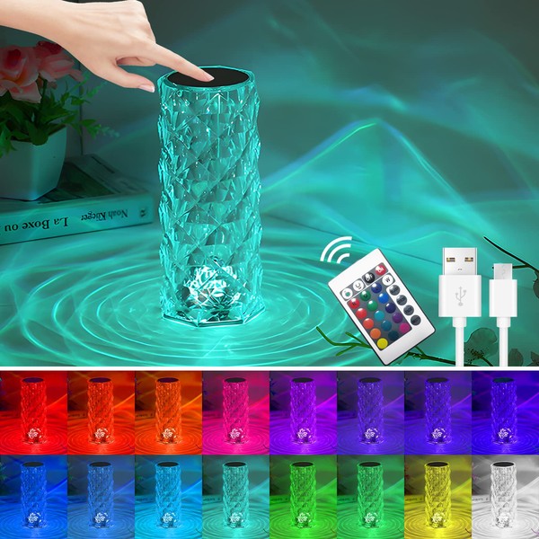 Tihokile Imitation Crystal Table Lamp, 1800 mAh Crystal Lamp with