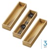 iDesign Acacia Wood Narrow Kitchen Drawer Organizer - Set of