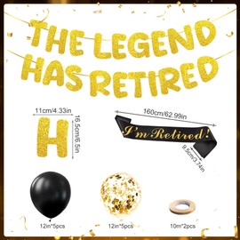 The Legend Has Retired Retirement Party Decorations,Retirement Banners and Decorations,Retirement Banner,Party Supplies,and Happy Retirement Balloons for Celebrations
