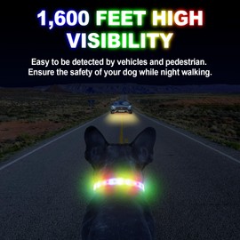 Airtag Dog Collar Light Dog Collars with AirTag Holder Rechargeable LED Glowing Dog Collar Adjustable Bright Cool Collar for Small Dogs in The Dark Waterproof Blue