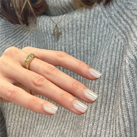 MOYOU LONDON Gel Press On Nails - Elegant Short Square Shape, Long-lasting & Comfortable Soft Fake Nails with Glue, Reusable Natural Stick On Nails for Women, 32 Pcs in 16 Sizes