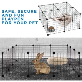 Work-It! Pet Playpen, Foldable Metal Exercise Pen | Small Animal Cage Indoor/Outdoor Meta