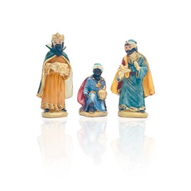 Gesar Figures 3 Three Kings for Nativity Scene 11 cm - Set of 3 Three Kings for Nativity Scene Made of Resin - Nativity Figures - Nativity Figures Made of Hand-Painted Figures - Nativity Scene