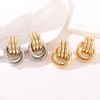 Gold Silver Earrings for Women, Mixed Metal Knot Earring, Two