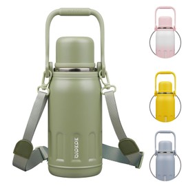 BJPKPK 27oz Insulated Thermos Water Bottle with Lid and Carry Handle BPA Free Stainless Steel Water Bottles for School,Army Green