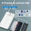 Glückluz Regleta Multicontacto Pared USB, Conector Múltiple con Varios Enchufes