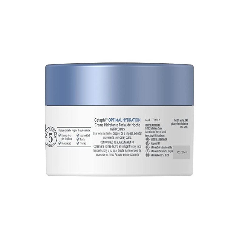 Cetaphil Optimal Hydration Crema Noche Ácido Hialurónico Piel Sensible Hydrosensitiv