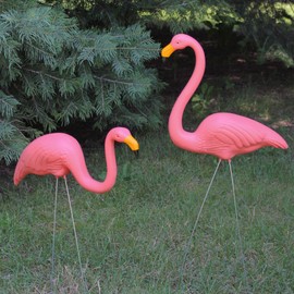Northlight Set of 2 Tropical Pink Flamingo Outdoor Lawn Stakes 33"
