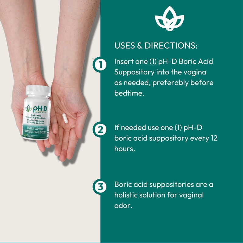 pH-D Feminine Health - 600 mg Boric Acid Suppositories -
