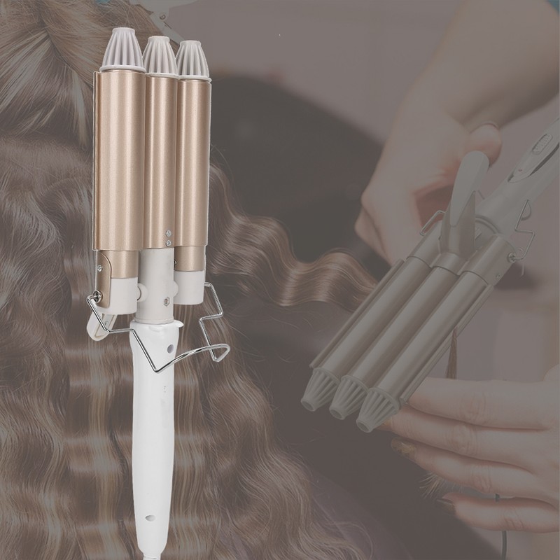 Three Barrel Curling Iron Salon Hairstyling Waver Hair Crimper Hairdressing