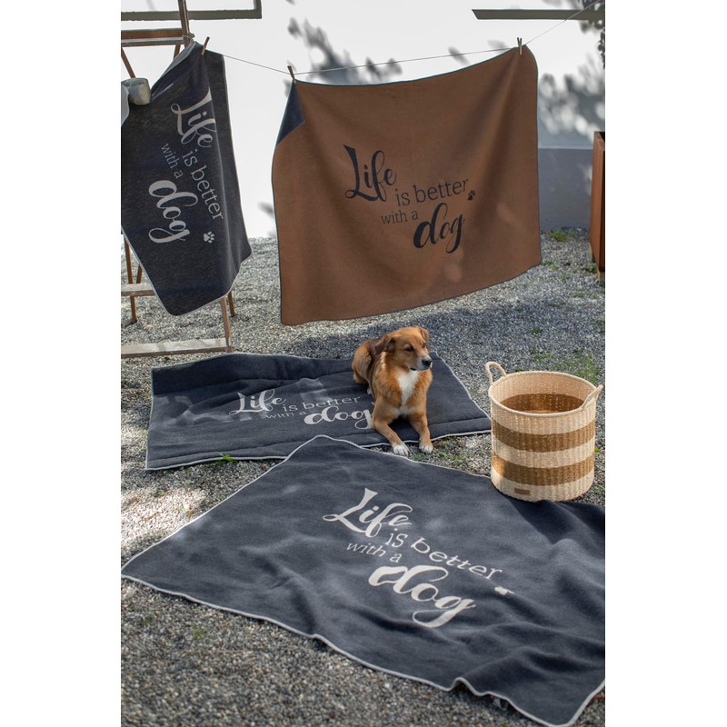 David Fussenegger Dog Blanket 'Life is Better' 100 x 140