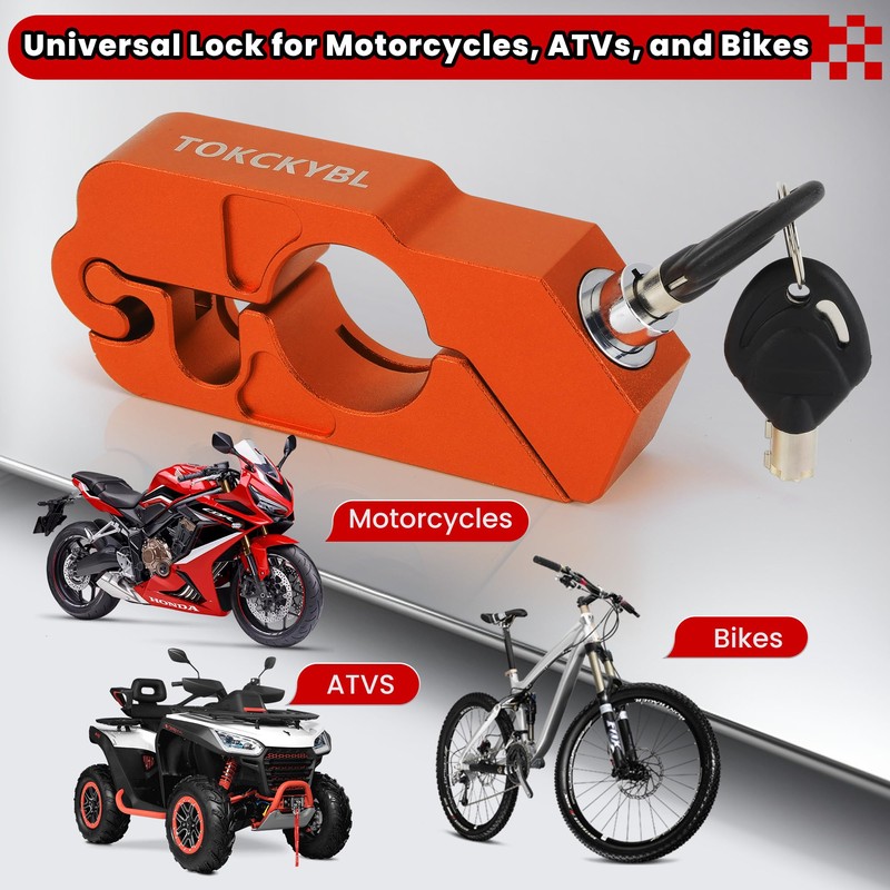 TOKCKYBL Motorcycle Lock, Heavy Duty Anti Theft Helmet, Brake and
