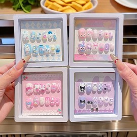 [Overseas] Cinnamoroll Nail Sticker Children's Armor Sanliou 3D Nail Sticker Girl's New Manicure Half-Free Size/ 10 Grilled Poison 30ea