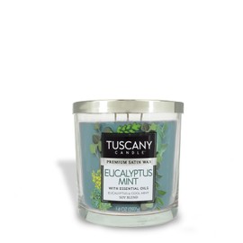 Tuscany Candle Eucalyptus Mint Long-Lasting Scented Jar Candle, 14 oz