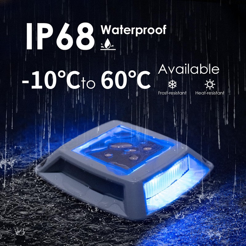 Solar Driveway Lights 16-Pack - 4 LED IP68 Waterproof Marine