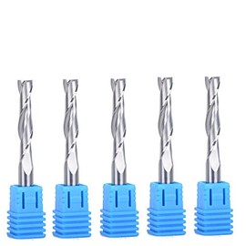 EU_HOZLY 6x32mm Solid Carbide Double Two Flute Spiral Cutter CNC Router Bits Pack of 5