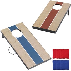 TIXWOOK Cornhole Sets 2'x1' with 6 Bean Bags, Corn Hole Games for Adults Outdoor Bean Bag Toss Game, MDF Wood