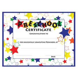 Happy Graduates Preschool Stars Certificates and Graduate Diploma Covers, Set of 60, Graduation