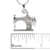 Spinningdaisy Silver Plated Crystal Sewing Machine Necklace
