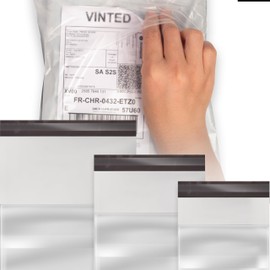 PickWorthy, 30 x Plastic Mailing Bags with Integrated Mailing Bag in 3 Sizes, Vintage Package Polythene with Strong Self Seal