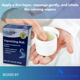 Equate Vaporizing Rub with Eucalyptus Oil Camphor Menthol- Ointment 3.53 oz (Pack of 1), Boxed by Fusion Shop Store
