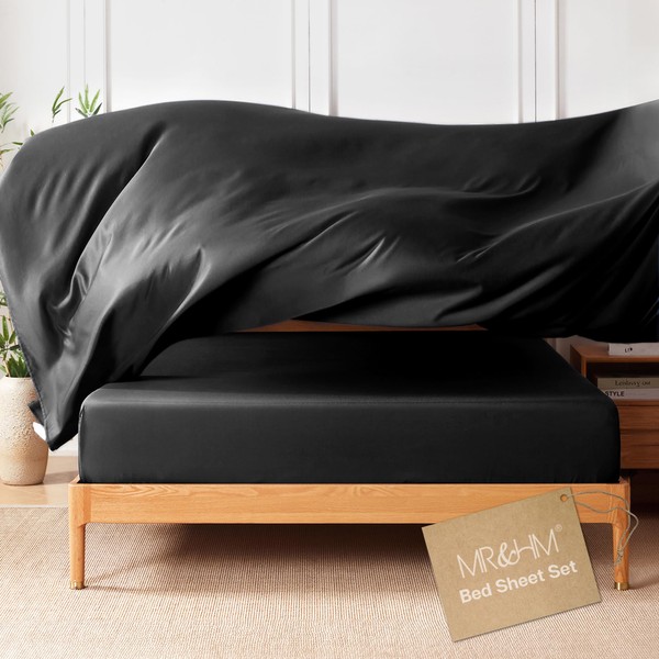 MR&HM Full Size Bed Sheets, 4-Piece Cooling Sheets, Rayon Derived