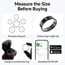 Smart Ring for Men and Women with Charging Case, Lifetime Free App Subscription, Ultra-Light and Thin Fitness Tracker, 24/7 Tracking of Activity, Health, Sleep, and Body Temperature (Silver Size 8)