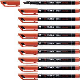 STABILO Overhead Pen OHPen universal - Permanent Medium - Pack of 10 - red