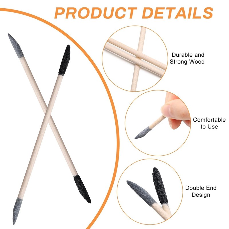 20 Pcs Sanding Stick Double End Matchsticks Sanding Twigs Coolrunner