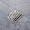 SISEHO 4 Inch Brushed Nickel Shower Floor Drain Square for