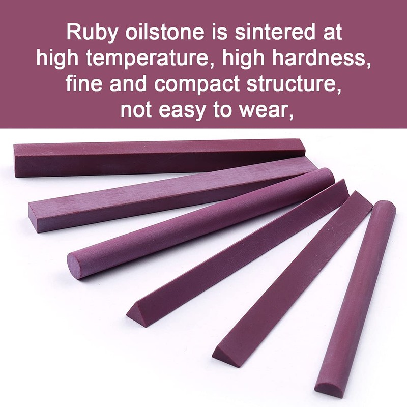 ATOPLEE Polishing Stone, 6pcs Grit 3000# Ruby Whetstone Polishing Stone