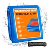 EMEKIAN 16.5' X 20' Blue Heavy Duty Waterproof Tarp, UV