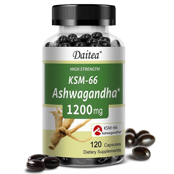 Daitea KSM-66 Ashwagandha 1200mg health Supplement,Supports energy, vitality, and endurance，Supports