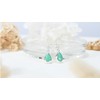 AeraVida Delicate Teardrop Simulated Turquoise .925 Sterling Silver Dangle Earrings