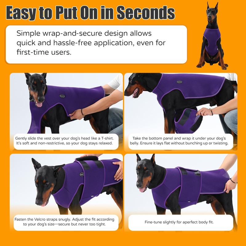 Spajoy Dog Anxiety Vest, Soft Thunder Jacket for Fireworks, Vet
