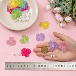 COLIGREE 12 Pairs Matte Colorful Flower Pearl Stud Earrings Hollow Rubbery Textured Filigree Flower Earring Making Kit for Women Fashion