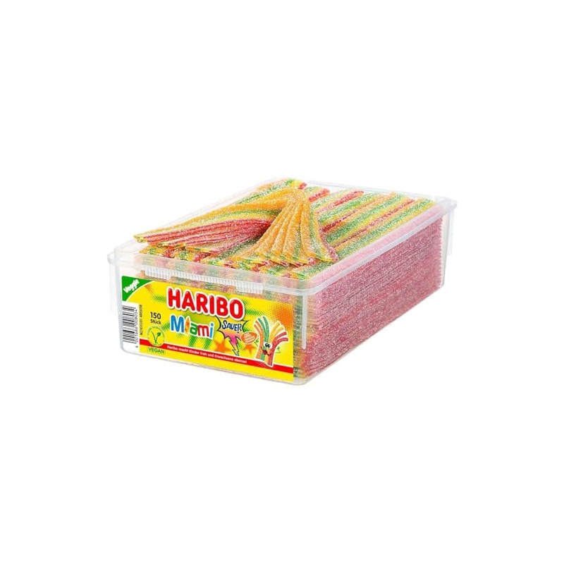 Haribo Miami Sauer I 150 Mixed-Fruit flavored Sour Gummy Candy