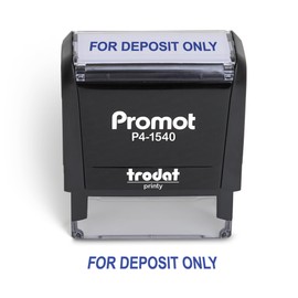 Promot Stamp for Deposit Only - Self Inking Rubber Stamp in Blue Ink