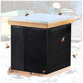Bee Hive Wrap, 8 or 10 Frame Winter Hives Beekeeping Supplies, Winter Protection Cover 600D Oxford Insulated Cover, Waterproof, Windproof, Lightweight, Reusable (75" x 23.5")