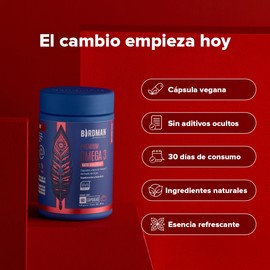 Birdman Premium Omega 3 a base de Algas (Ratio DHA:EPA 4:1) | Fórmula 100% Vegetal | Libre de Contaminantes y Aditivos | Cápsula Vegana | Suplemento Alimenticio | 30 Porciones | 60 Cápsulas