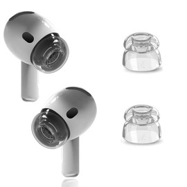 Earbud Tips for AirPods 4 (2024) - Made with Premium German TPE Material, High Grade Earbud Tips Designed for AirPods 4/3, Anti-Slip and Noise Reducing Holes (Transparent White, S)