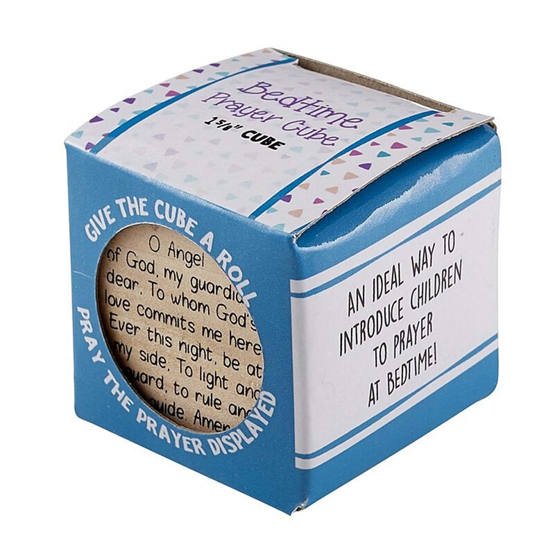 Needzo Bedtime Prayer Cubes Large Wooden Die with 6 Classic