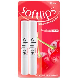 Softlips SPF 20 Lip Protectant Sunscreen, Cherry, 12 Count