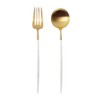 Cutipol GOA White/Matte Gold Dessert Fork Spoon Set