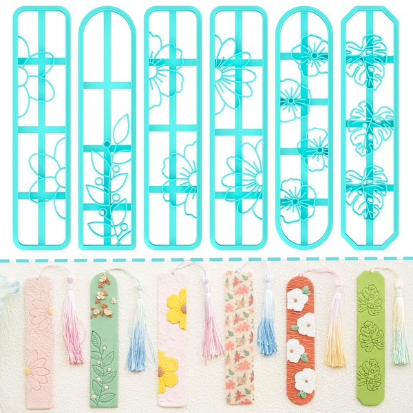 TAINSKY Bookmarks Polymer Clay Cutters, Floral Bookmark Creator for Polymer
